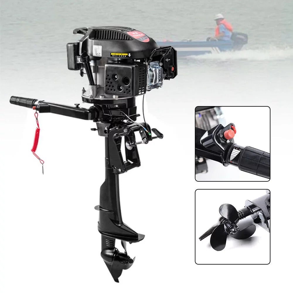 6  4-Stroke Heavy Duty Outboard Motor Fishing Boat Engine Air Cooling System