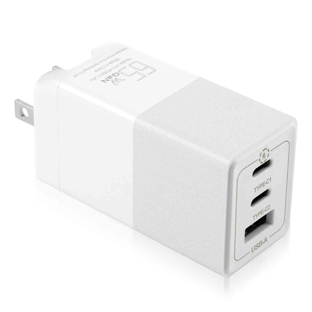 UrbanX 65W Fast Travel Charger with 3 Ports  & Dual -C High-Speed Charging Compatible with  One A9/One M9/Desire Eye/Butterfly 2/One Remix, iPhone, Samsung Galaxy, Google Pixel, MacBook