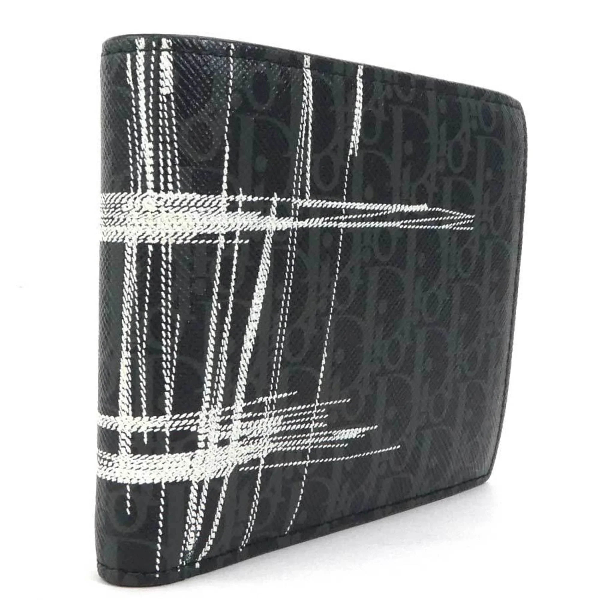 Pre-Owned Dior Homme   folio wallet leather black series men (Good)