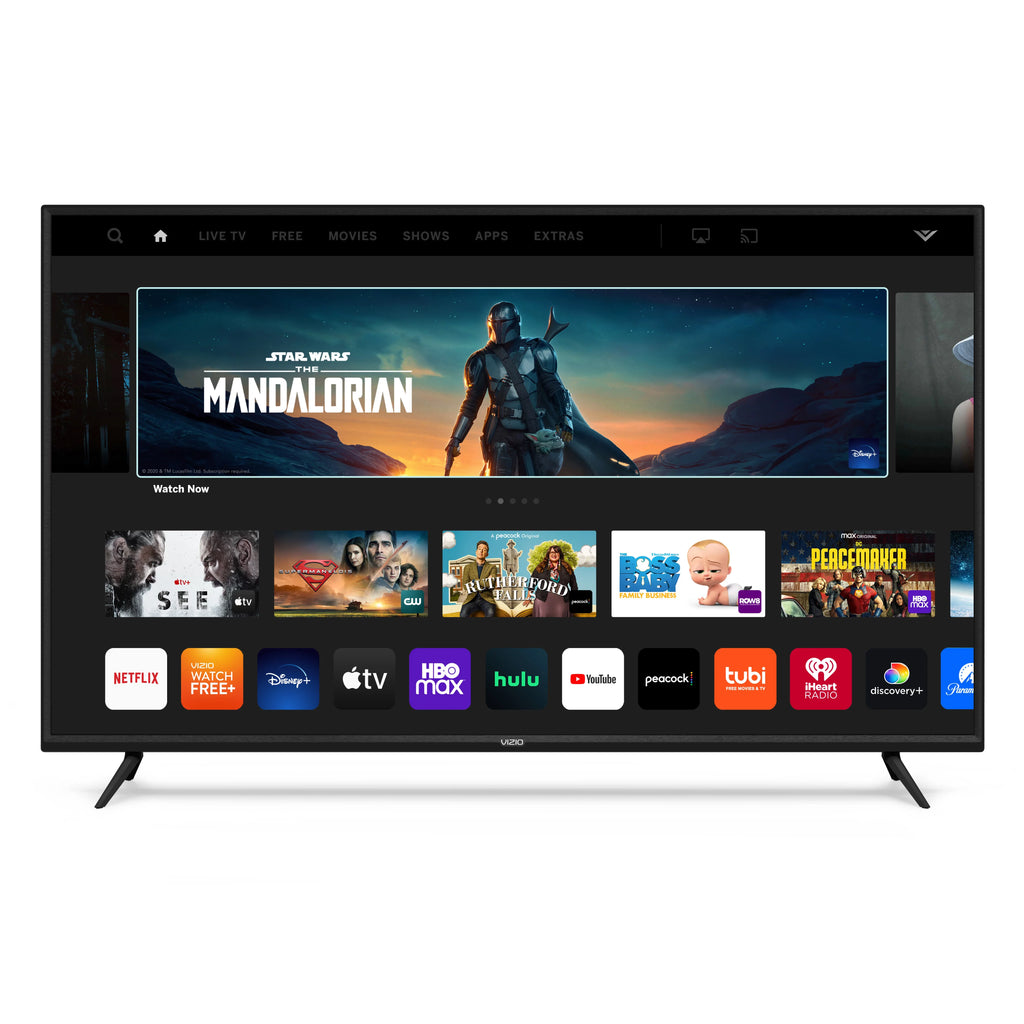 65" V655-J 4K  with a  onn. Ultra-Slim Full Motion  Wall Mount, 50"-86"
