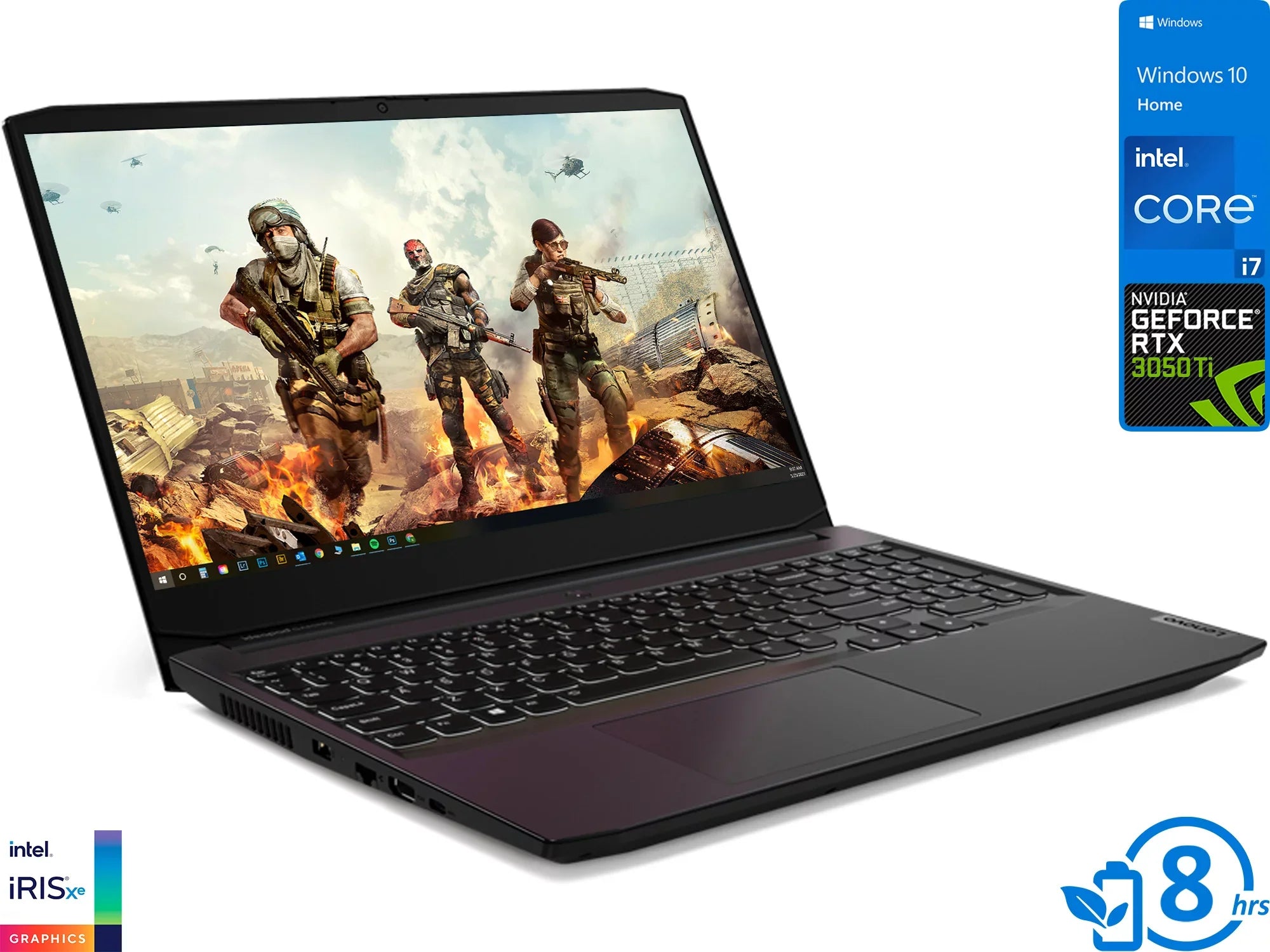 Lenovo IdeaPad 3i Gaming Laptop, 15.6" 120Hz  Display, Intel Core i7-11370H Upto 4.8GHz, 8GB , 256GB NVMe  + 1TB ,  GeForce  3050 Ti, , Windows 10 Home (82K10003US)