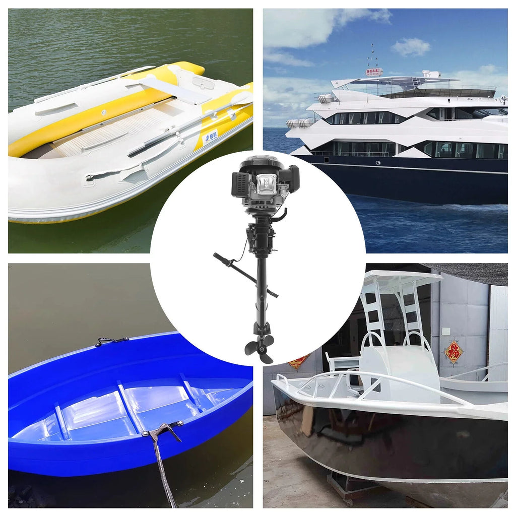 7.5  Heavy Duty Outboard Motor Fishing Boat Engine Water Cooling System 196CC
