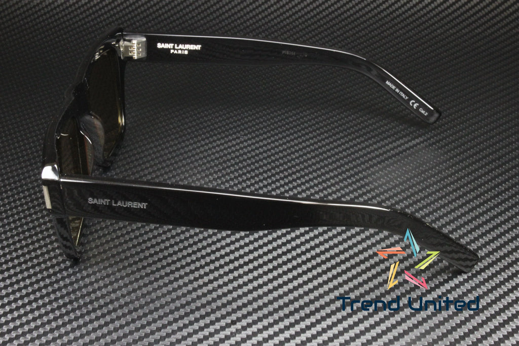 469 004 Square Black Shiny Yellow 51 mm Men's Sunglasses