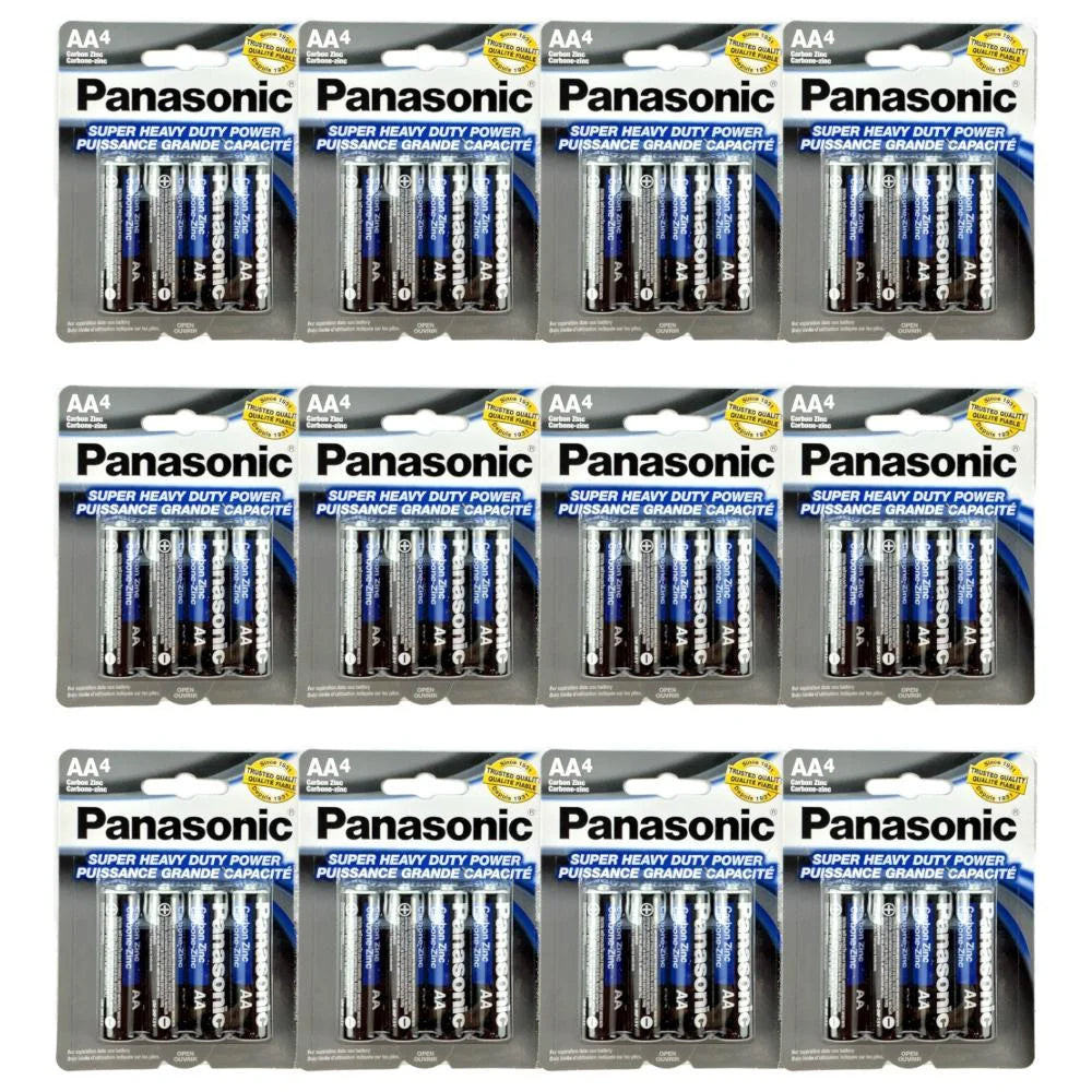 48  Panasonic  Batteries Super Heavy Duty Power Carbon Zinc Double A Battery 1.5v