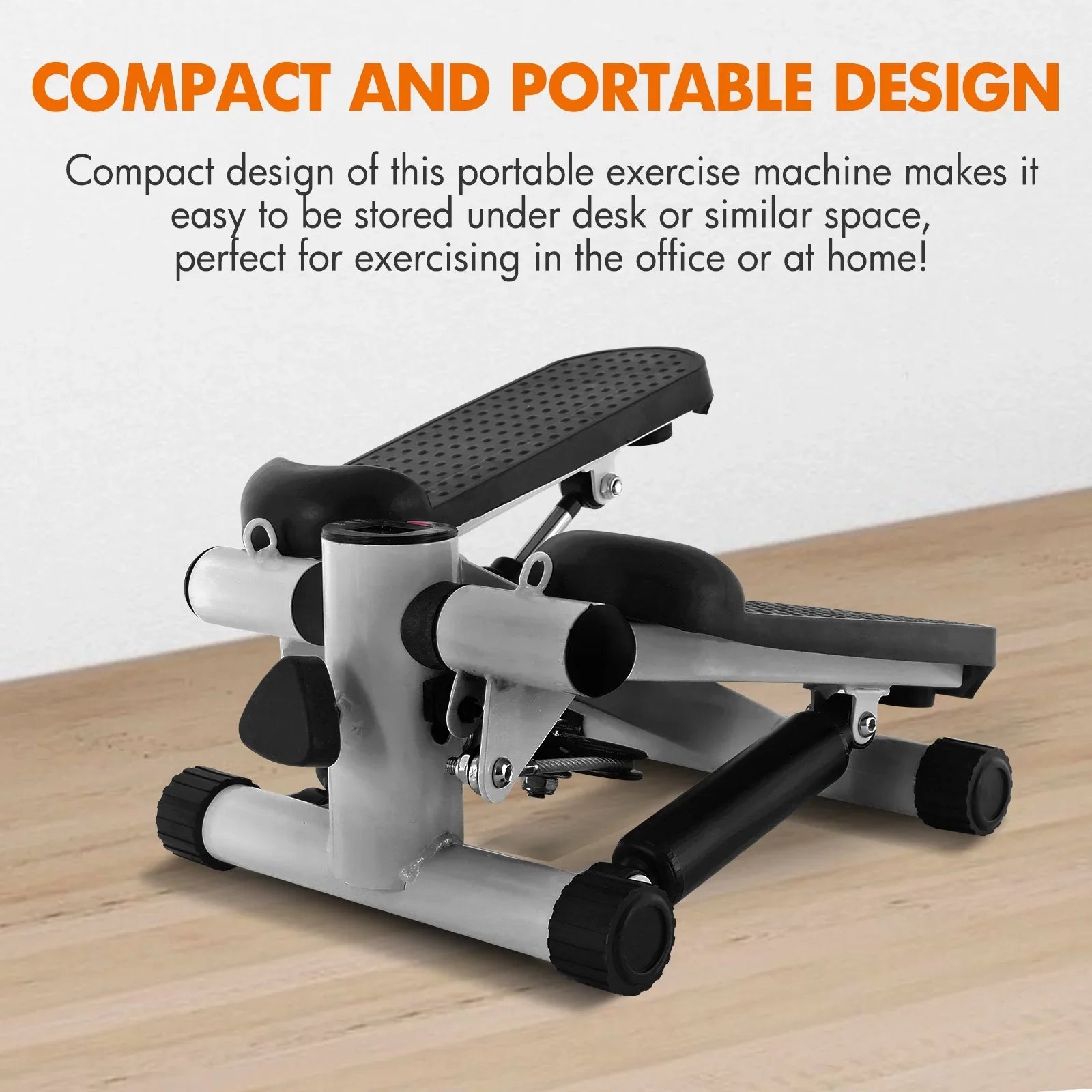 Stepper for Exercise, Stair Stepper Cardio Equipment with Resistance Bands, Mini Stepper Adjustable Stride Height Gray