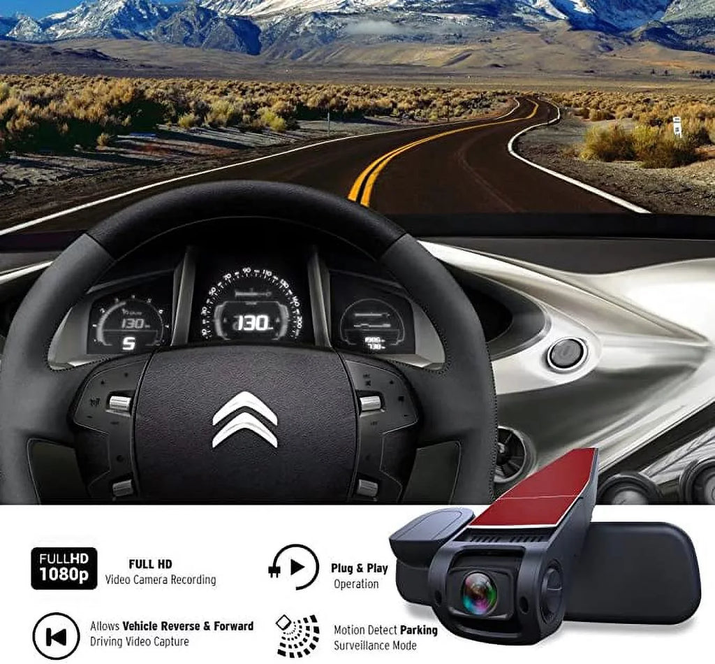 Pyle Dash Cam Rearview  Monitor 1.5” Digital Screen Rear View Dual Camera Video Recording System