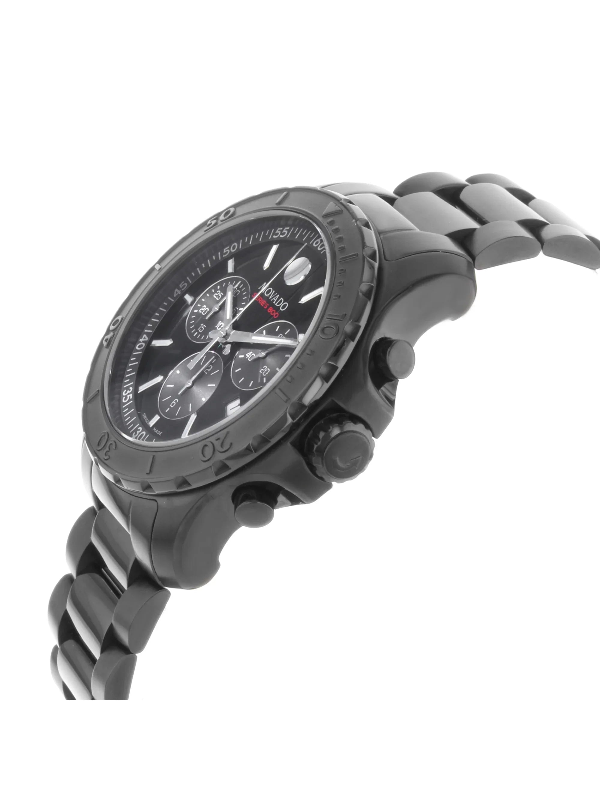 Pre-Owned Movado Series 800 Black  Coated Steel Quartz Watch 2600119 (Good)
