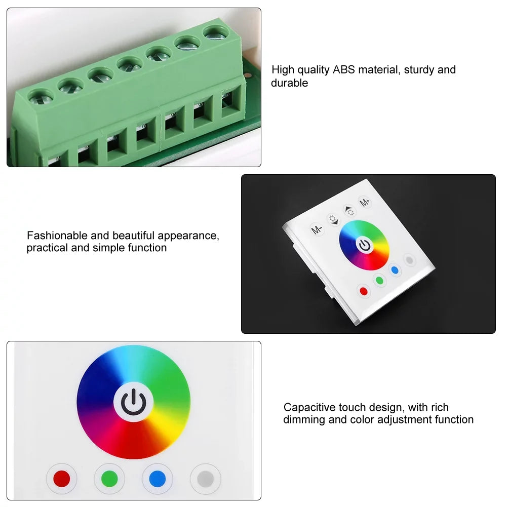 Jadeshay Panel Controller Wall Mounted Colorful   Touch Panel Controller Dimmer Switch for  Strip Light(white)