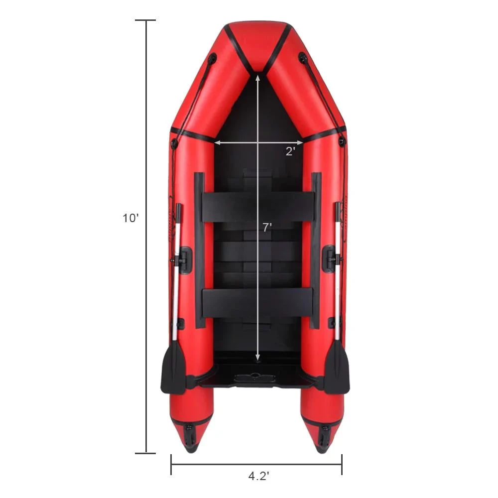 Campingsurvivals 10ft  Inflatable Fishing Assault Boat Red