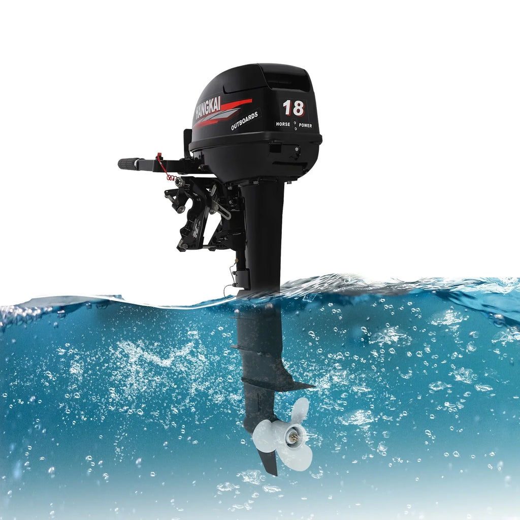 Wuzstar Outboard Motor, 2 Stroke 18  246cc Long Shaft Boat Engine Aluminum Alloy Fishing Boat Motor w/ Water Cooling System