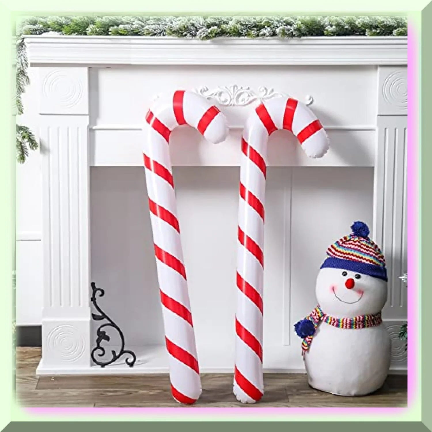 Jumbo Candy Cane Floats - 2 Pack Inflatable Balloons for Festive Pool Decorations and Outdoor Candy Cane Displays