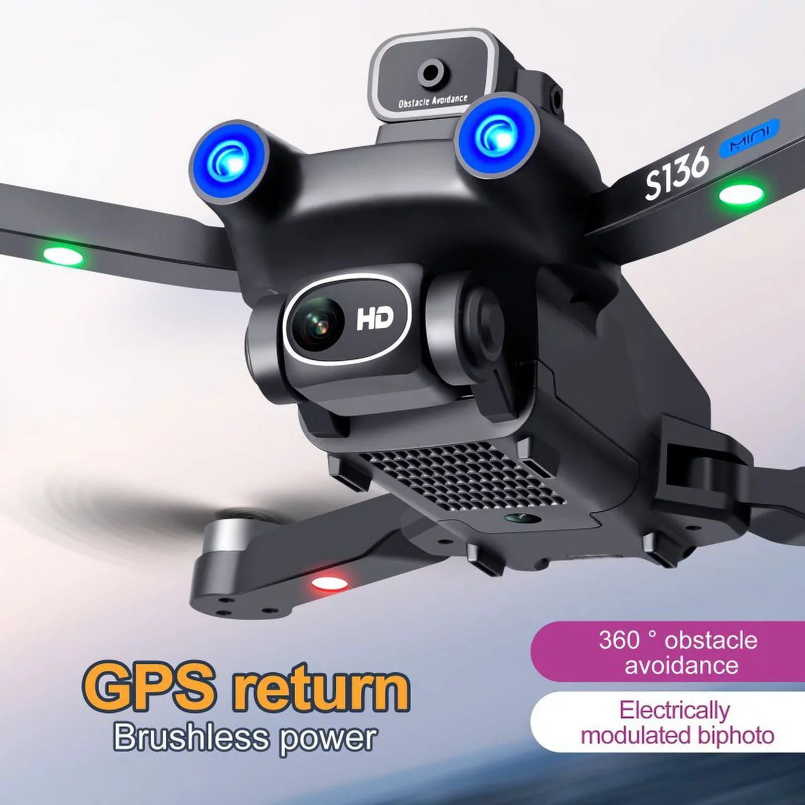 S136 remote control brushless   to avoid obstacles in all directions, and high-definition 4K electric adjustment camera to take aerial photos of aircraft