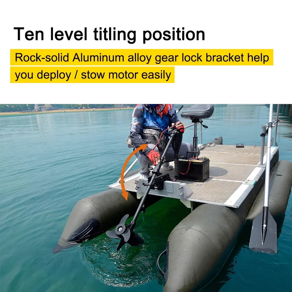 Haswing Osapian Black 12V 55LBS 36inch Shaft Transom Mount Trolling Motor