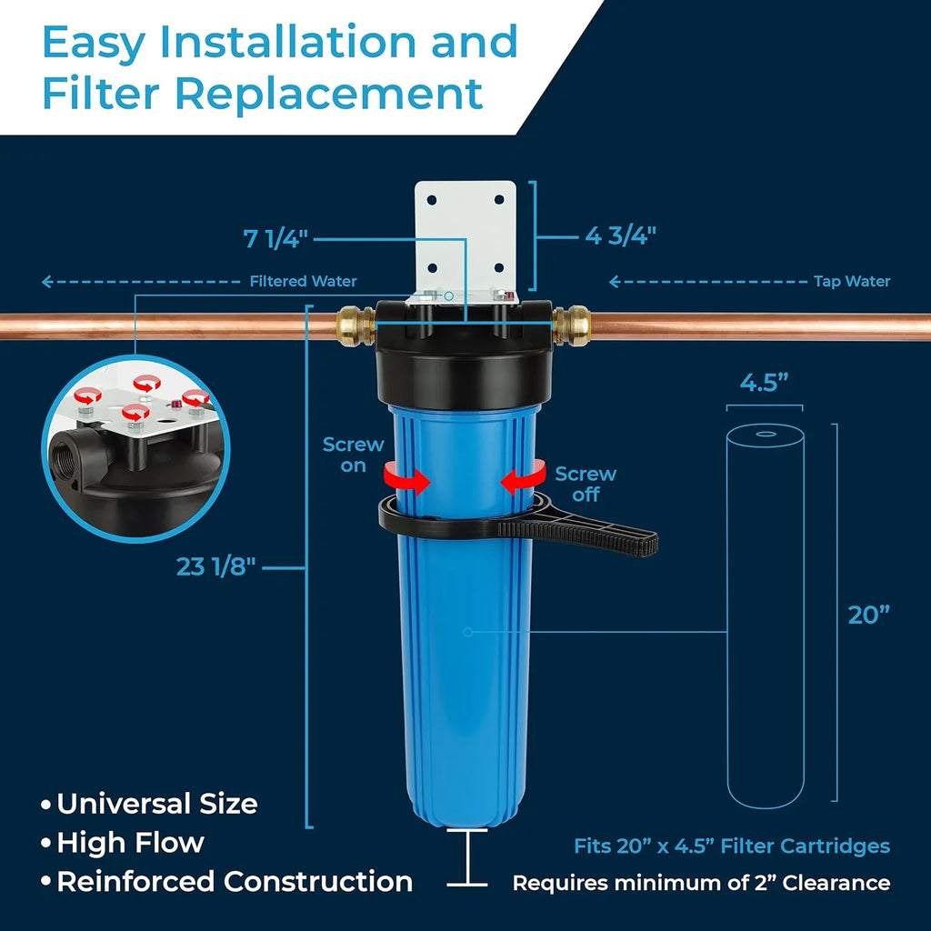 Water Filter Housing 20 Inch / 20 X 4.5/20"  / 20X4.5/150233 / 150467/150235, 1"  (Case Of 4)