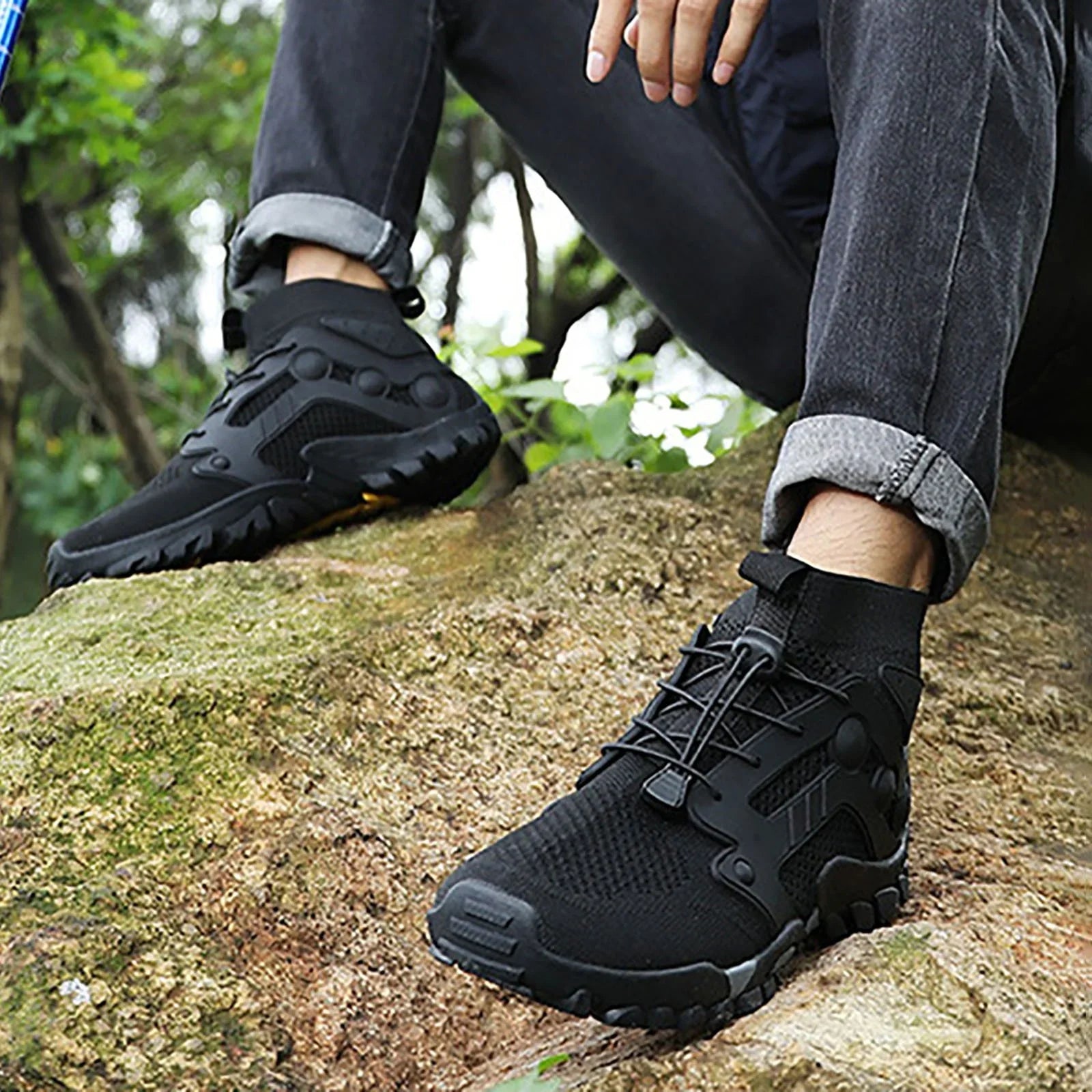 AdBFJAF Mens Sneakers 9.5 Wide Outdoor Hiking Shoes Men Non Slip Hiking Work Clothes Sports Shoes Swimming Wading Off Road and River Tracing Shoes