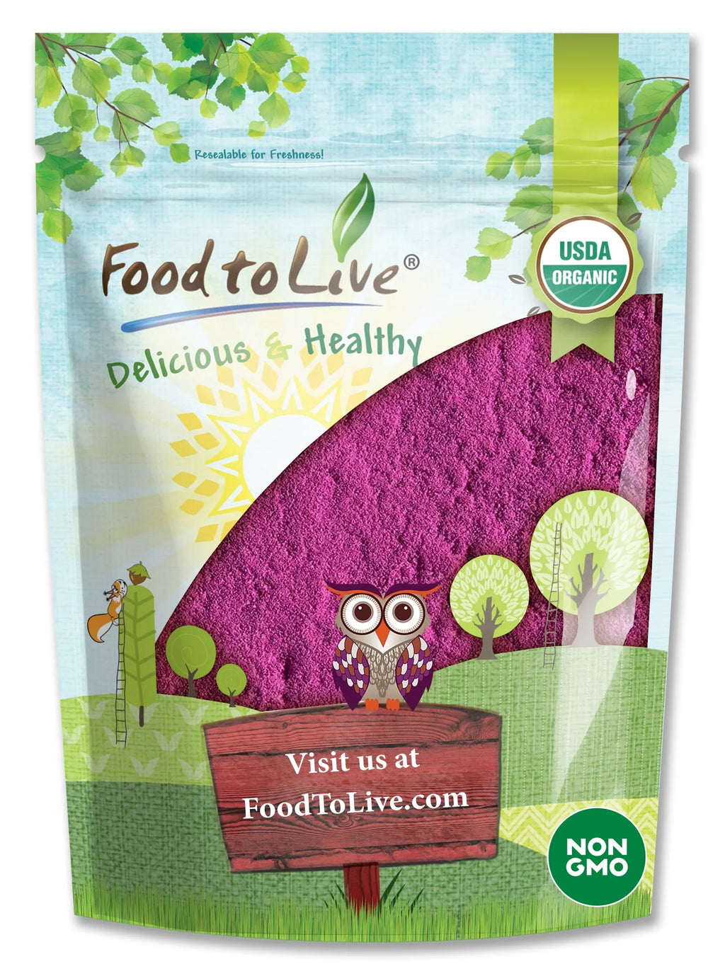 Organic Black Currant Powder, 2 Pounds — Non-, Raw, Vegan, Kosher — by Food to Live