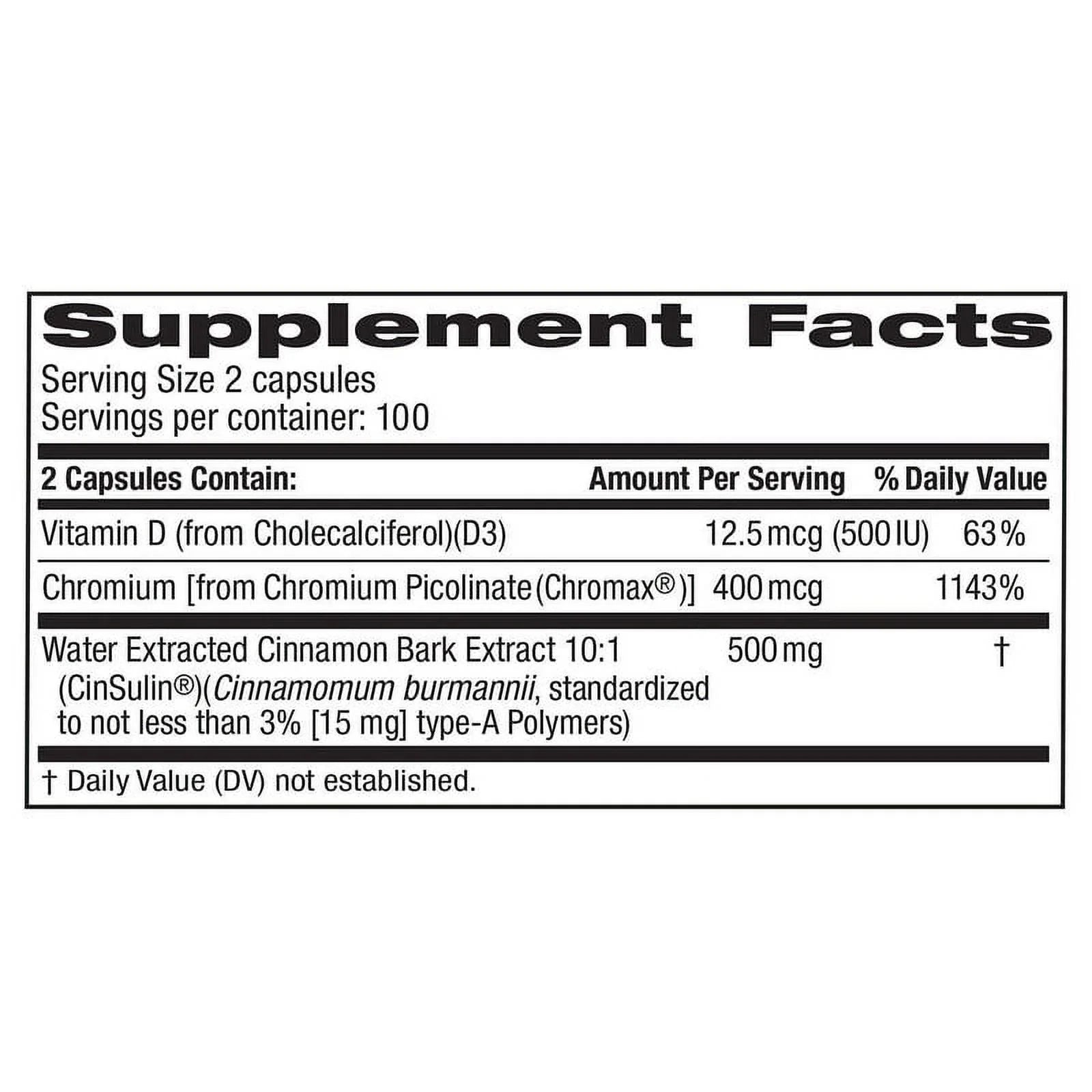 Trunature Advanced Strength Cinsulin 500 mg - 200 Vegetarian Capsules