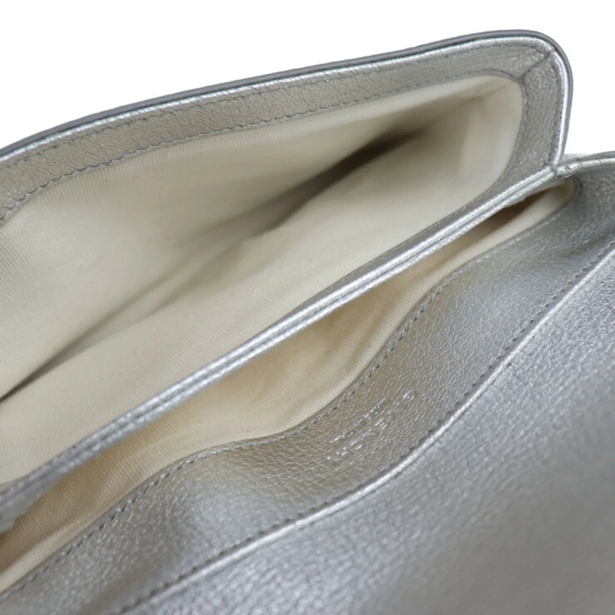 Pre-Owned Givenchy Duet shoulder bag BB500VB01C leather silver ivory brown (Good)