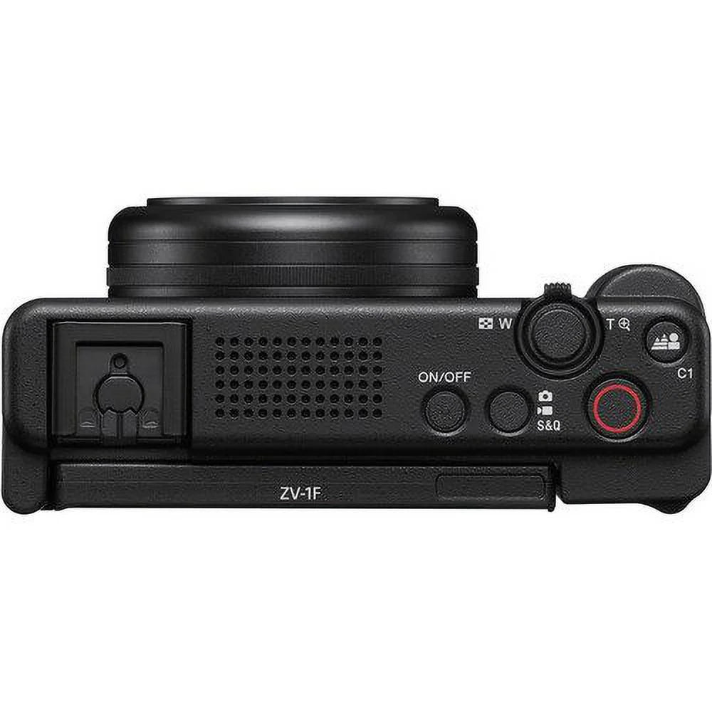 Sony -1F Vlogging Camera (Black) with SanDisk 64GB Memory Card + Tripod + ZeeTech Accessory Bundle