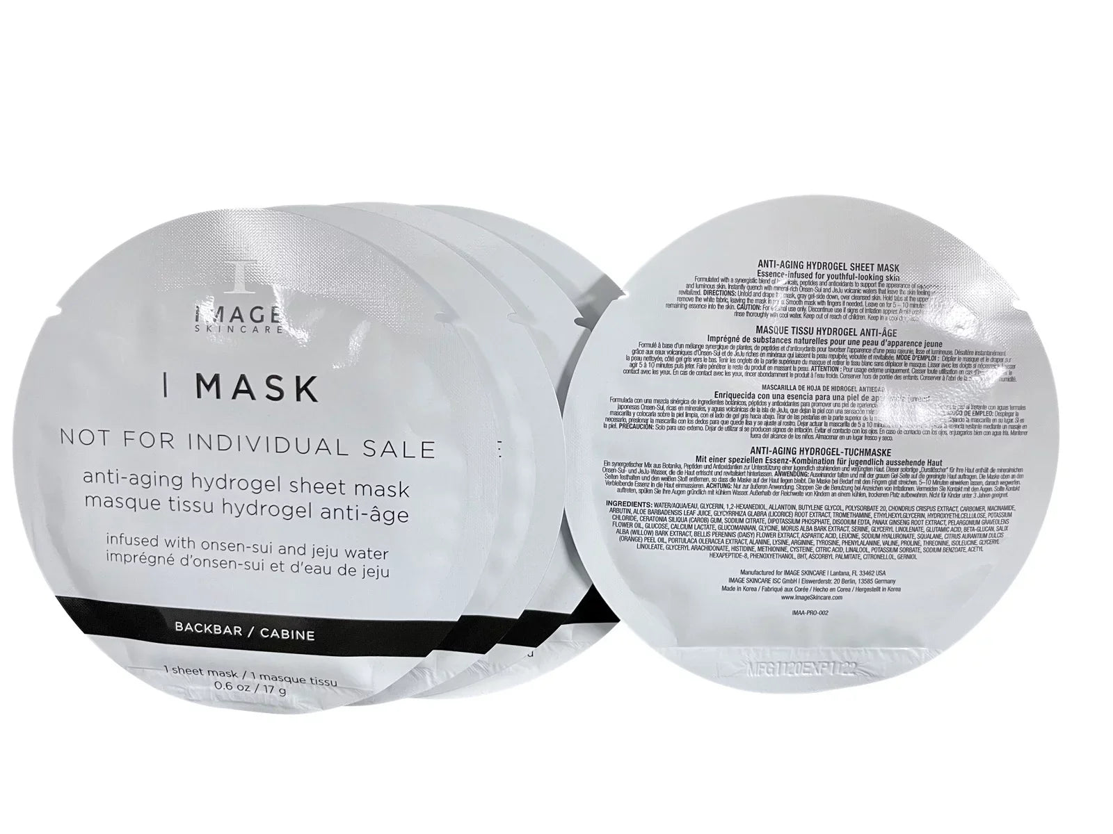 Image Skincare Hydrogel Sheet Mask 0.6 oz Set of 5