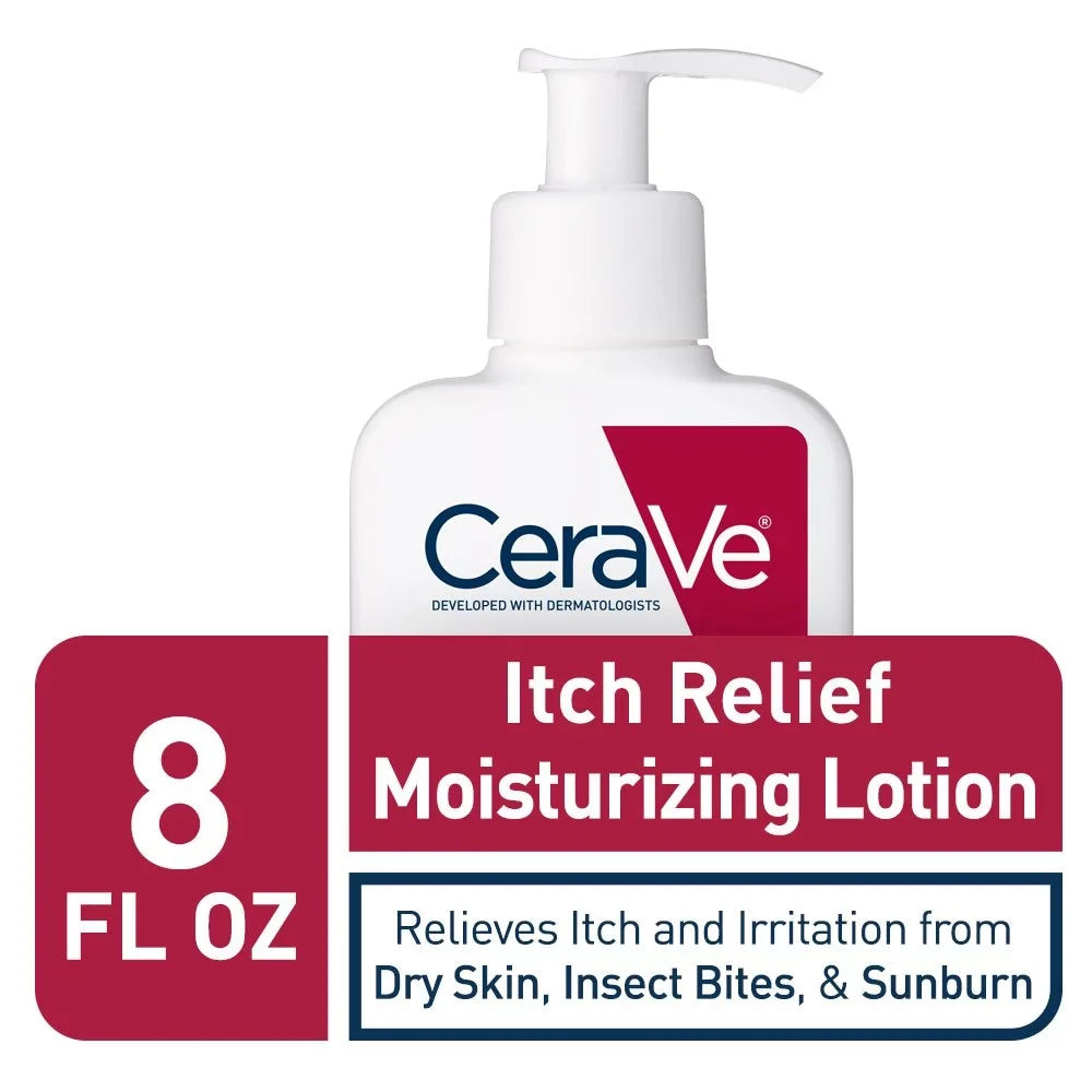 Cerave Anti Itch Moisturizing Lotion With Pramoxine Hydrochloride | Relieves Itch With Minor Skin Irritations, Sunburn Relief, Bug Bites | 8 Ounce