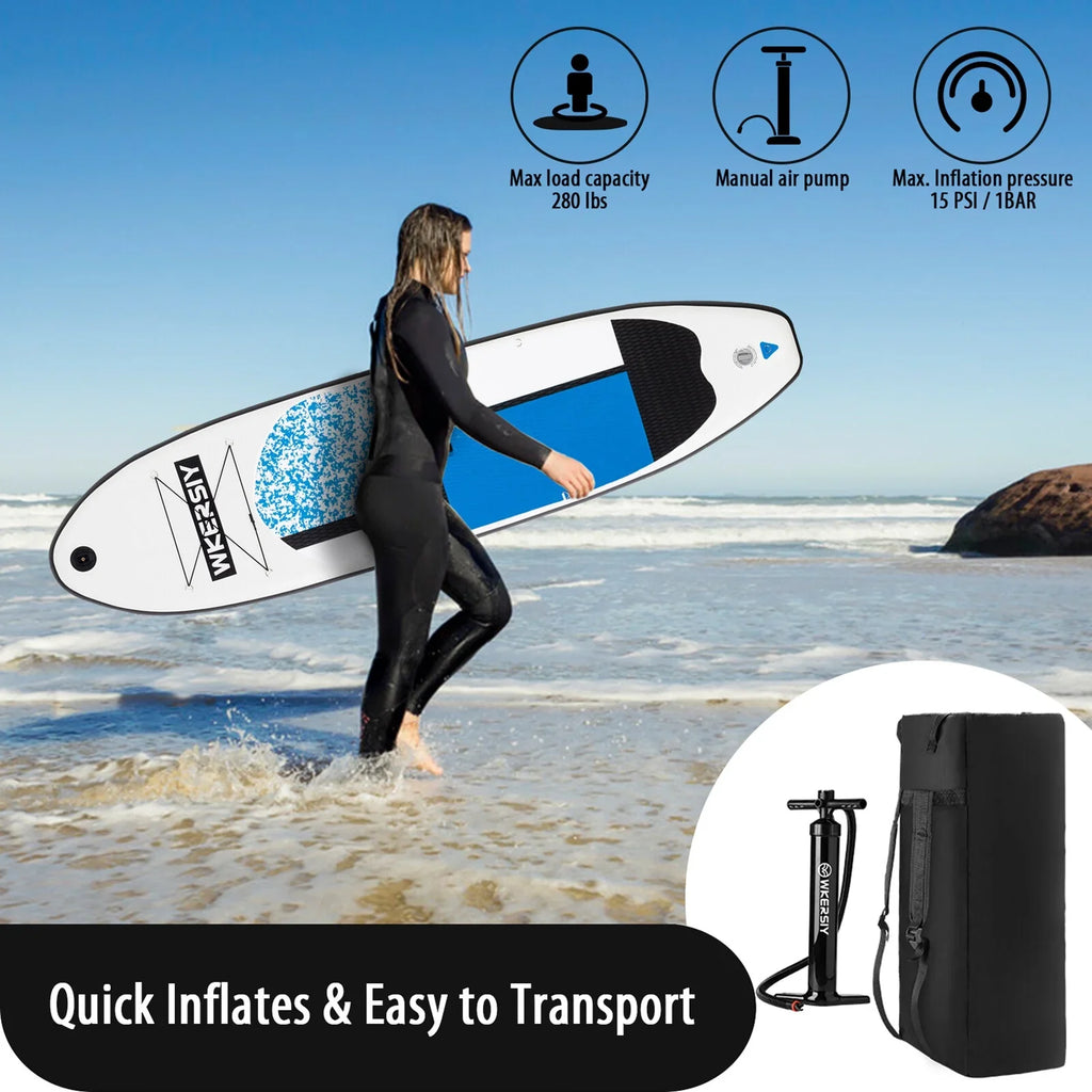 Inflatable Stand Up Paddle Board Non-Slip  for All Skill Levels Surf Board with Air Pump Carry Bag Leash Standing Boat for Youth & Adult