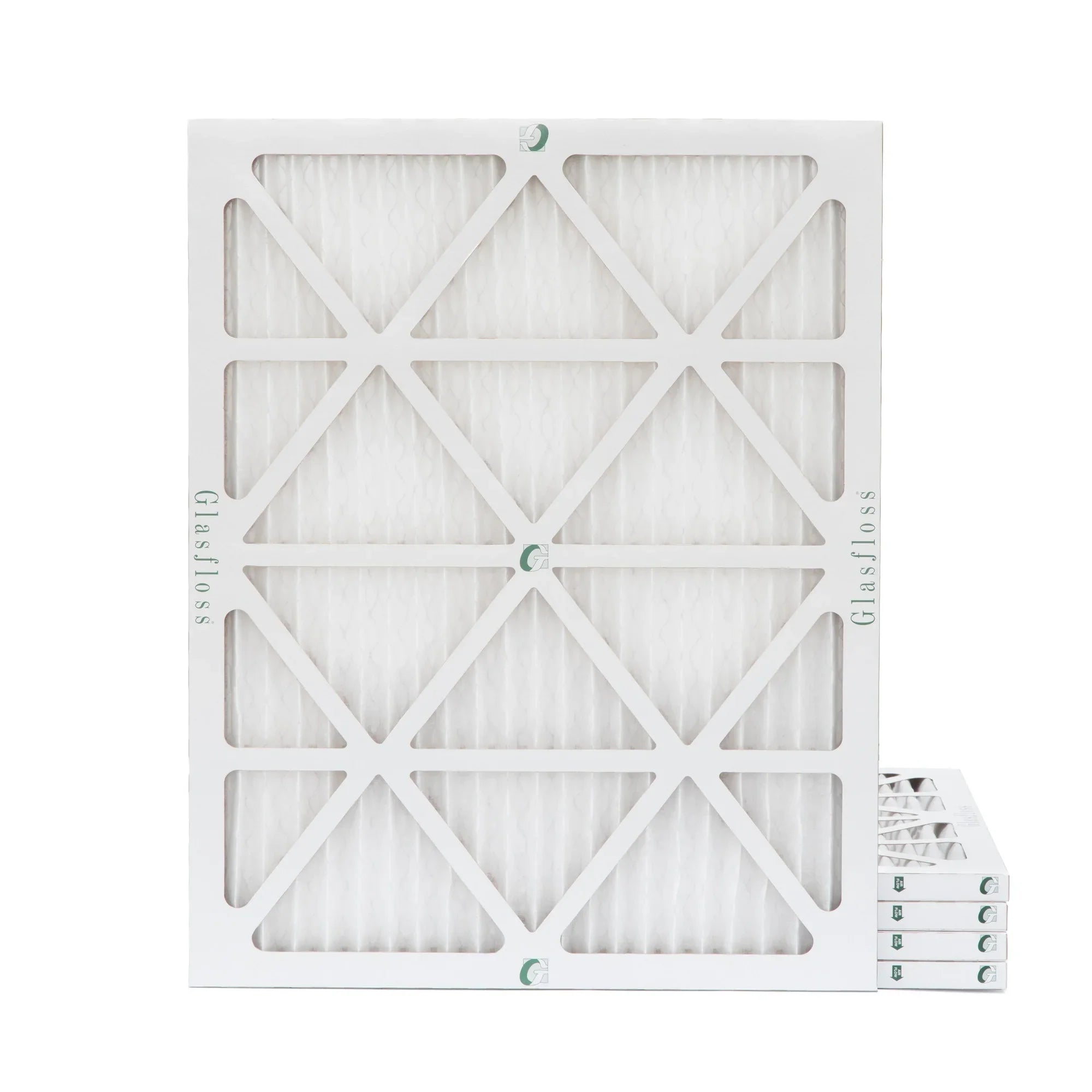 14x20x1  10 Pleated  Air Filters by Glasfloss. ( Quantity 5 ) Exact Size: 13-1/2 x 19-1/2 x 7/8