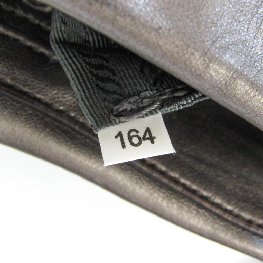 Pre-Owned Prada BR4007 Women's Tessuto,Leather Tote Bag Bronze,Gray (Good)