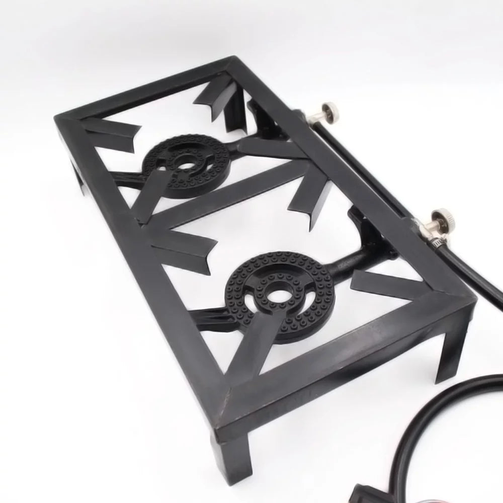 Anself Propane Gas Double Cast Iron Stove for Patio Camping  Cooking (Standard), Durable and Reliable Furnace for Cooking Needs