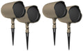 4  GSF6- 6.5" Landscape Ground Stake/Wall Mount 70v Commercial Speakers+Amp