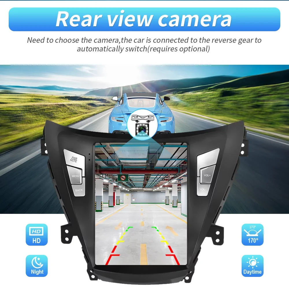Podofo 2G+64G for Hyundai Elantra 2011 2012 2013 Android 9.7'' Touchscreen Car Stereo Radio Bluetooth  Mirror Link   , with Backup Camera