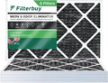 Filterbuy 16x25x1  8 Odor Eliminator Pleated   Furnace Air Filters with Activated Carbon (5-Pack)