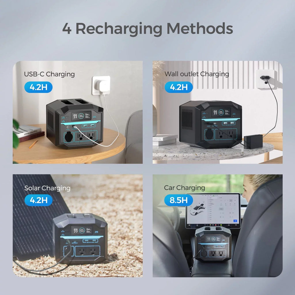 Renogy Portable Power Station 222Wh Solar Generator 2 120V/200W  Outlets, 60W -C  Output, Lightweight Lithium Backup Battery Pass-Through Charging for Outdoor Camping Home Emergency