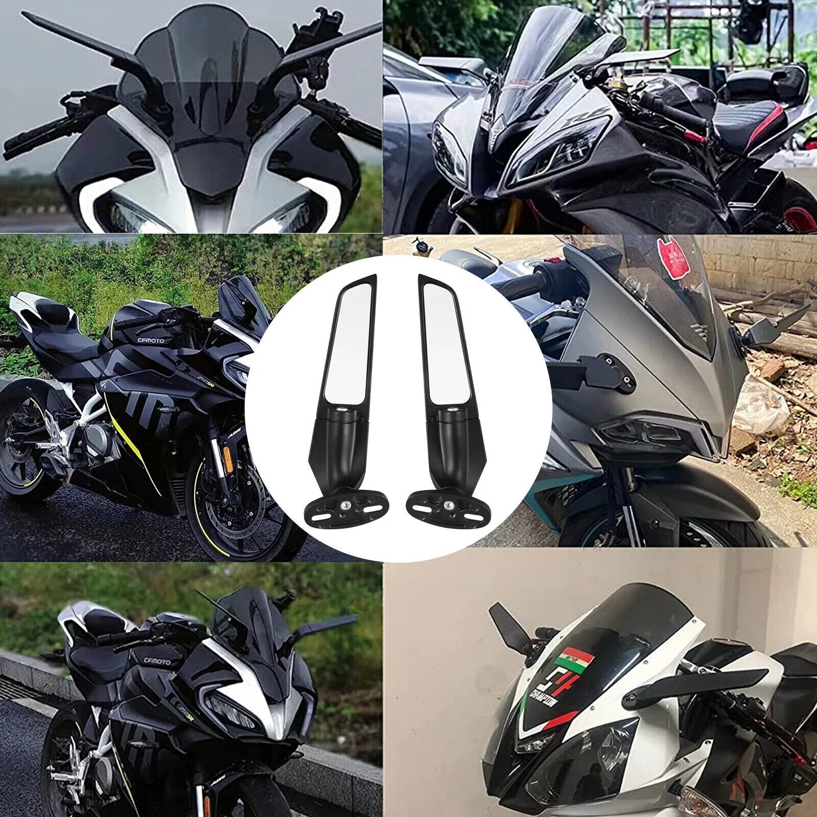 JahyShow Motorcycle Wind Swivel Stealth Wing Rear View Side Mirror For Yamaha  R25 R3