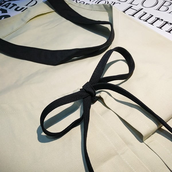 Hello World Italian Apron Adjustable Bib Cotton Linen  Kitchen Pocket Pinafore