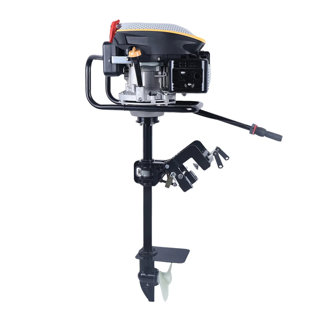 4 Stroke 4.3KW Outboard Engine,225CC Air Cooling System Outboard Boat Motor Heavy Duty Outboard Motor Propeller Boat Engine