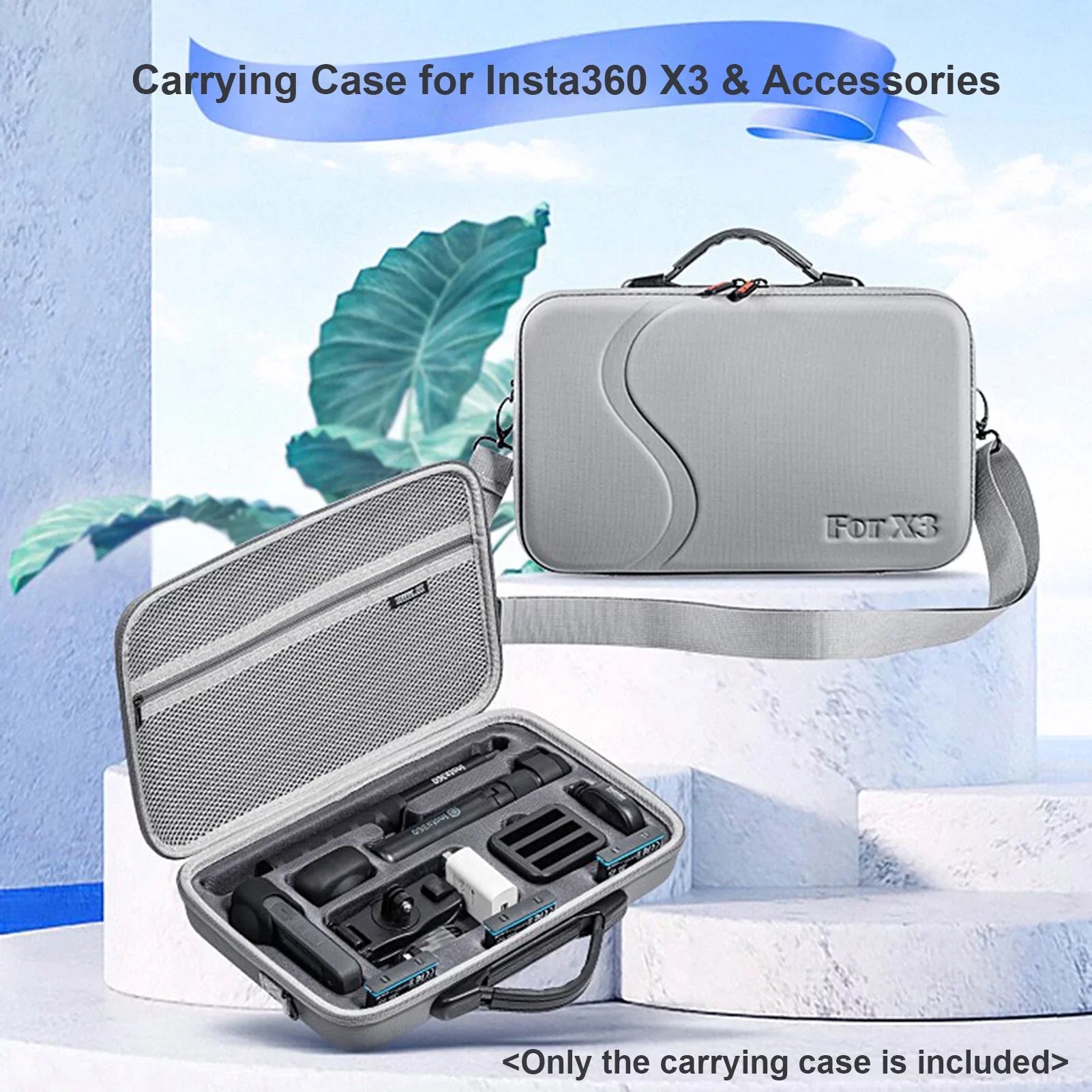 Dadypet Portable  Camera Carrying Case for Insta360 X3, Shockproof Storage Bag with Shoulder Strap - Travel Ready