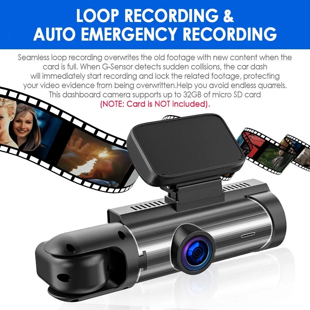 Vtin Car Dual Lens Dash Cam  1080P Video Recorder Camera G-sensor Parking Monitor