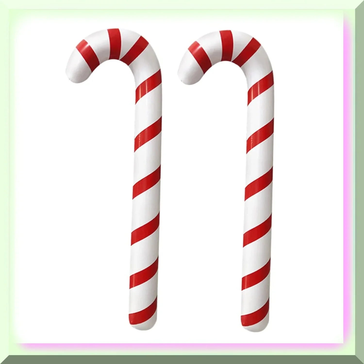 Jumbo Candy Cane Floats - 2 Pack Inflatable Balloons for Festive Pool Decorations and Outdoor Candy Cane Displays