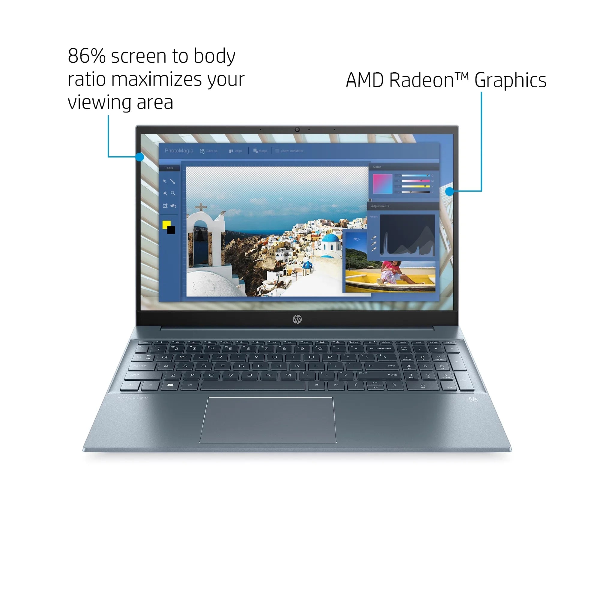 Pavilion 15.6" ,  Ryzen 7-5700U, 8GB , 512GB , Horizon Blue, Windows 11, 15-eh1070wm