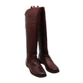 Franco Sarto Womens Burgundy Stitch Detailing Padded Meyer Almond Toe Block Heel(Size 9 )