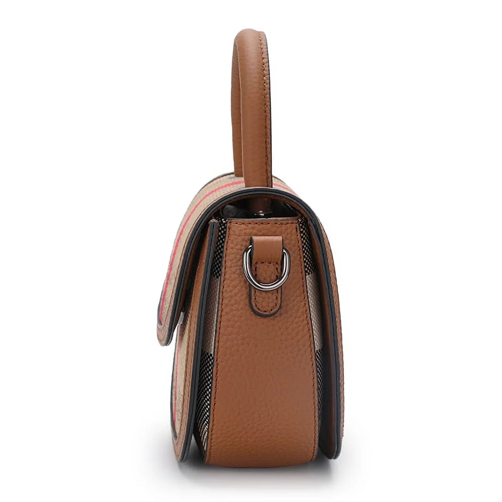 Aidrani   New Women's One Shoulder Crossbody Bag Canvas with Cowhide Saddle Bag