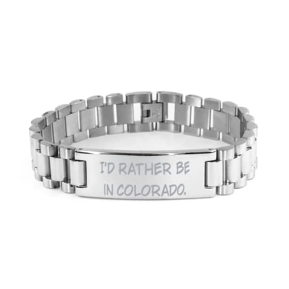 amangny I'd Rather Be in Colorado. Ladder Bracelet, Colorado Engraved Bracelet, Inspire for Colorado