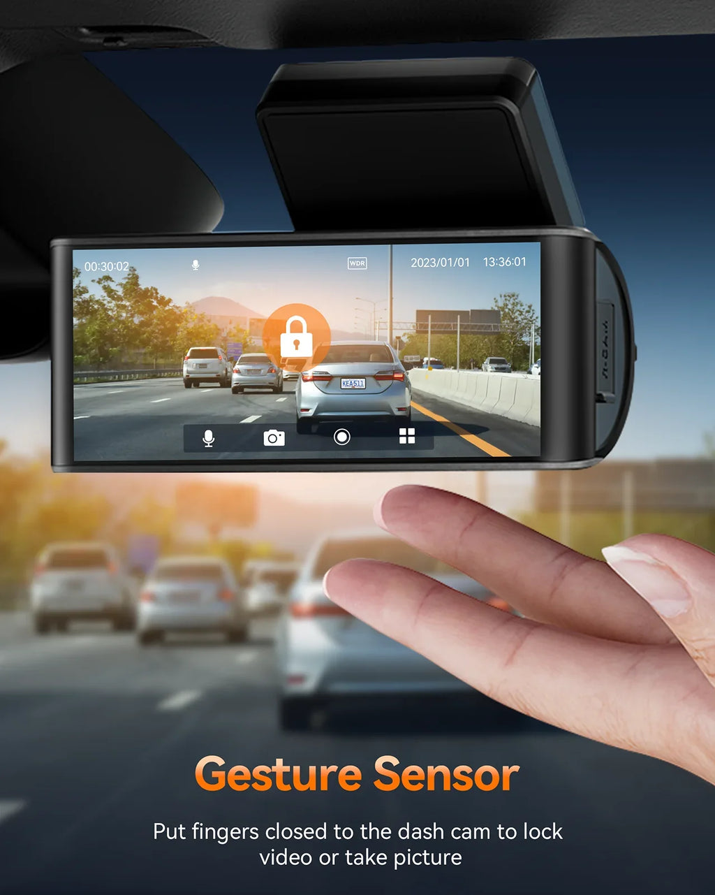 Toguard 4K Dual Dash Cam Front and Rear with WiFi , 3.16"  Touch Screen Capacitor Car Camera W/Motion Activated Sensor Emergency Lock