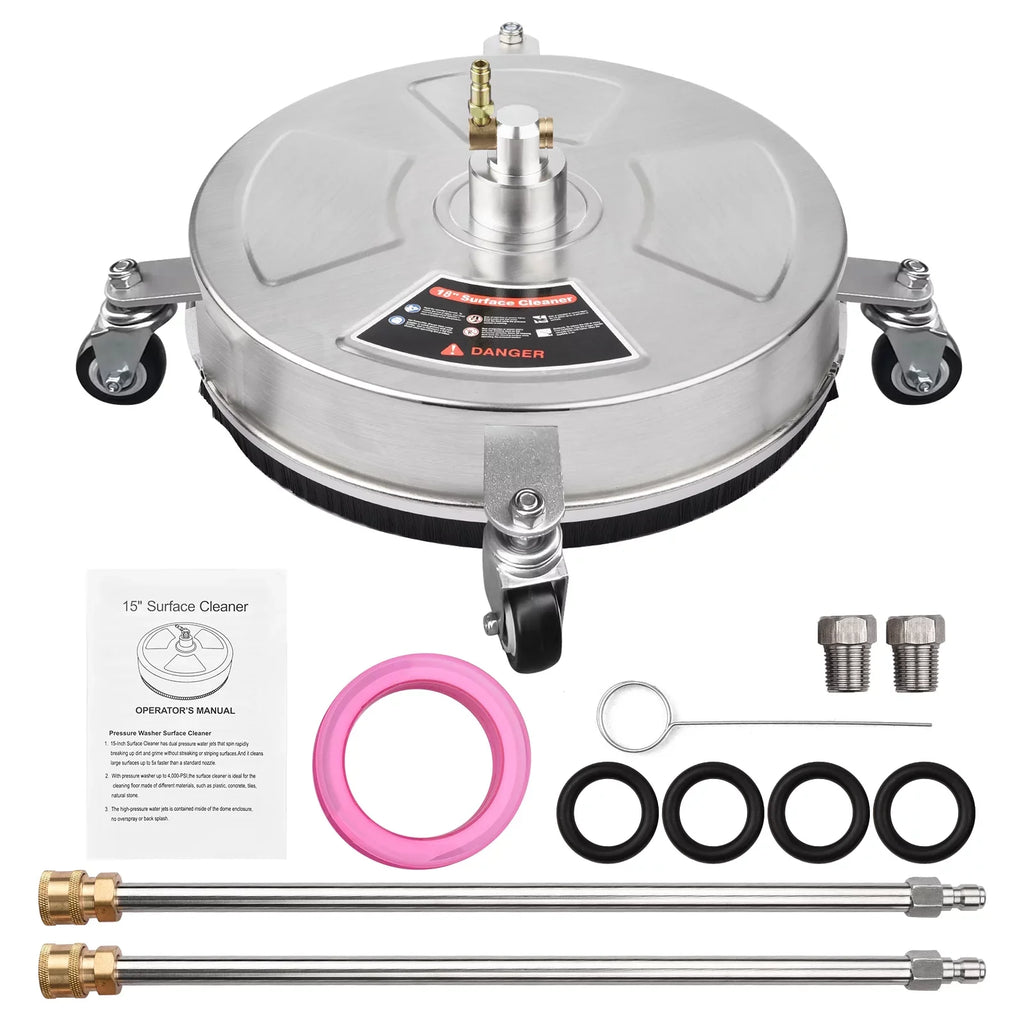 Dazzduo Hand Push type electric floor clean machine,Quick 4 Wheels Pressure Pressure 2 Pressure Cleaner Stainless Nozzles 2 Wands Stainless Steel Power 4 Wheels 2 Stainless Steel Power 1/4