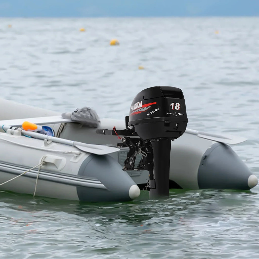 Wuzstar Outboard Motor, 2 Stroke 18  246cc Long Shaft Boat Engine Aluminum Alloy Fishing Boat Motor w/ Water Cooling System