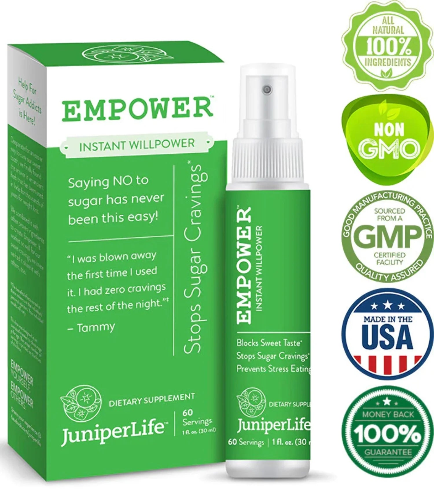 JuniperLife Empower - Instant Willpower™ Sugar Cravings Help for Healthy Food Choices