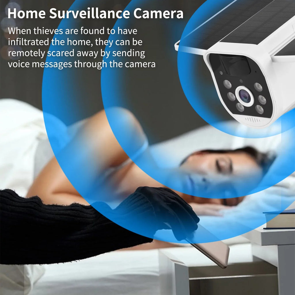 Andoer 4G 1080P WiFi Folding Solar Camera Home Camera with  Motion Detects Long Standby 2-Way Audio IP66 Waterproof with Rechargeable Battery Compatible with Mobile Phone Computer