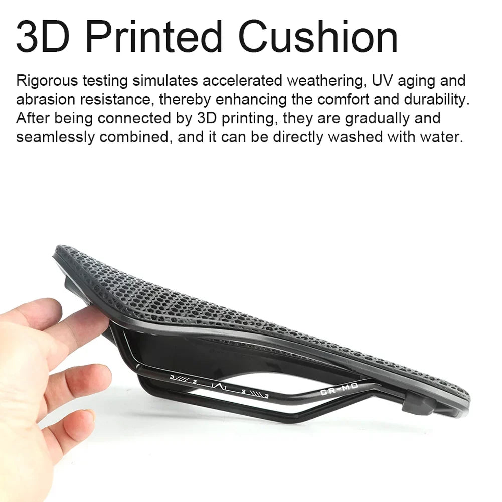 30CRMO 3D Printed Saddle  Mountain Road Cycling Saddle Comfortable Honeycomb Structure Hollow Cushion