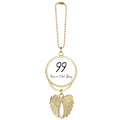 99 years old Boy Age Longevity Car Keychain Angel Wing Pendant